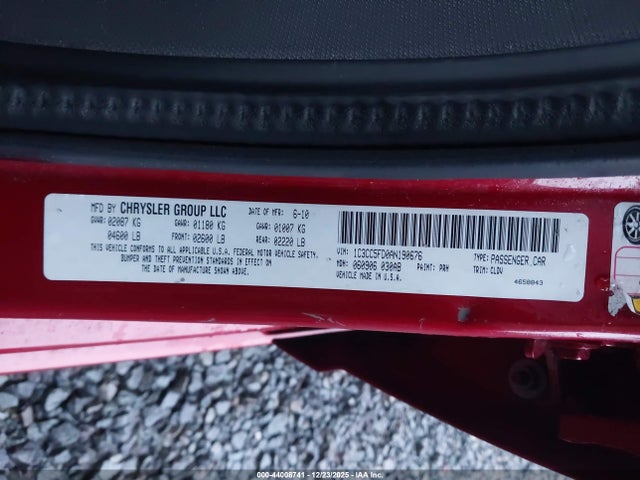 2010 CHRYSLER SEBRING 1C3CC5FD0AN190676 Photo 8