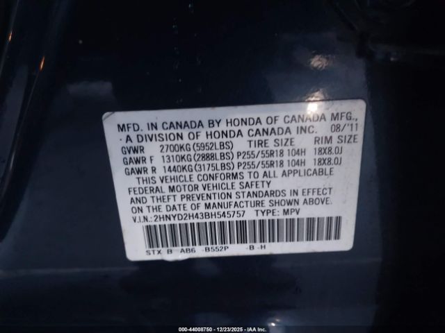 2011 ACURA MDX 2HNYD2H43BH545757 Photo 8
