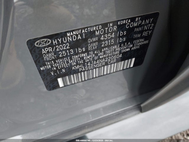 Hyundai SONATA SEL 2022 KMHL14JA4NA220604 Image 9