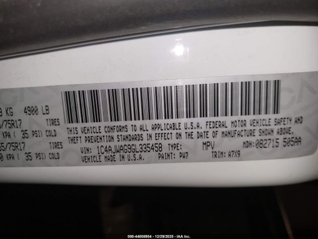 2016 JEEP WRANGLER 1C4AJWAG9GL335458 Photo 8