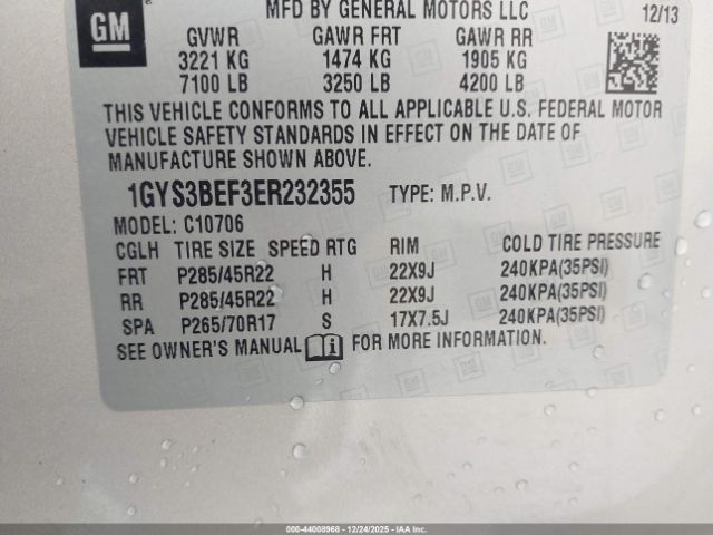 2014 CADILLAC ESCALADE 1GYS3BEF3ER232355 Photo 8
