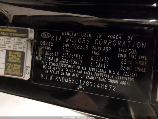 KNDMB5C12G6148672 KIA SEDONA LX