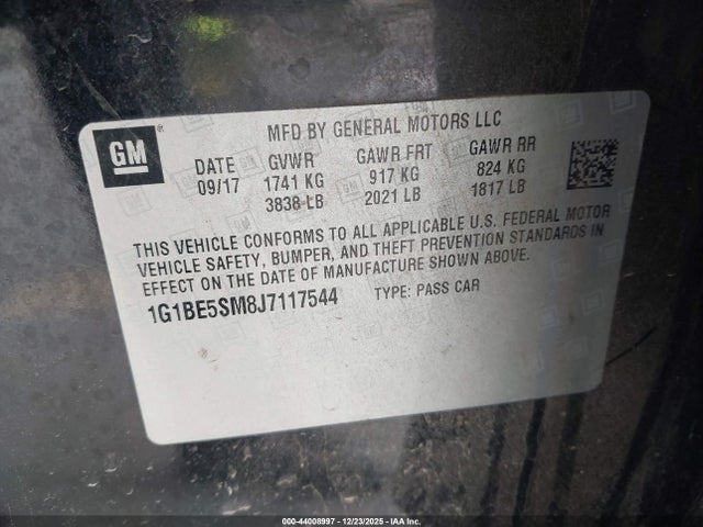 1G1BE5SM8J7117544 Chevrolet Cruze Lt Auto