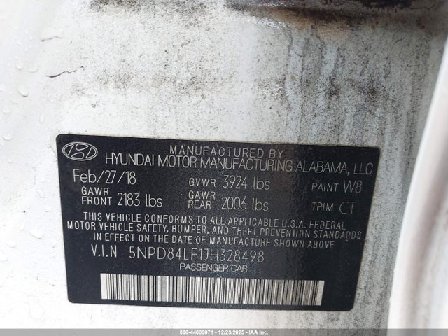 Продаж на аукціоні авто 2018 Hyundai Elantra Sel, vin: 5NPD84LF1JH328498, номер лоту: 44009071