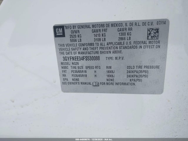 2015 CADILLAC SRX 3GYFNEE34FS530088 Photo 8