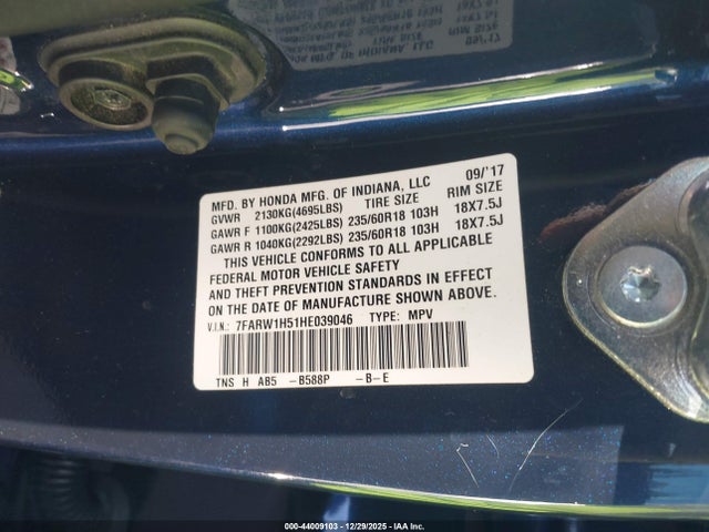 Honda CR-V EX 2017 7FARW1H51HE039046 Image 9