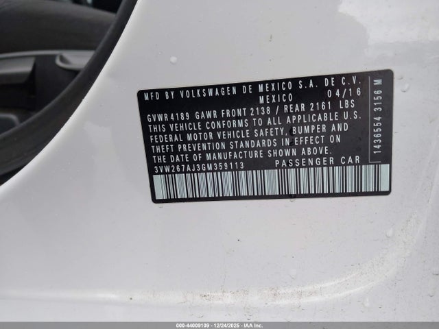 3VW267AJ3GM359113 Volkswagen Jetta 1.4t S