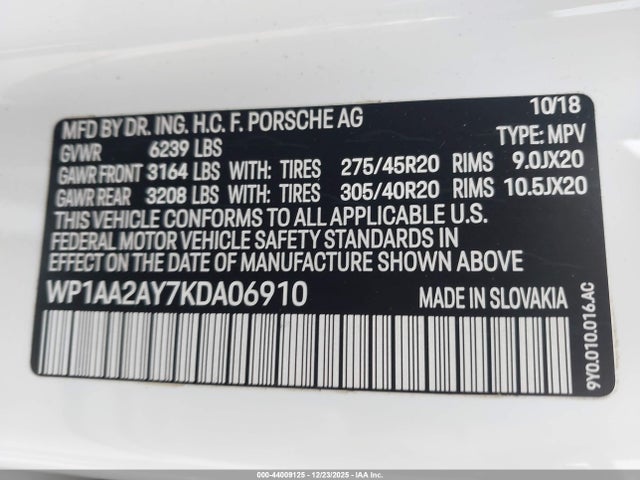 2019 PORSCHE CAYENNE WP1AA2AY7KDA06910 Photo 8