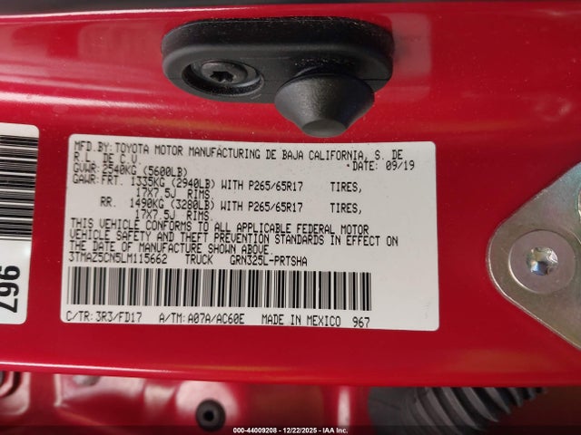3TMAZ5CN5LM115662 Toyota 2gr-fks