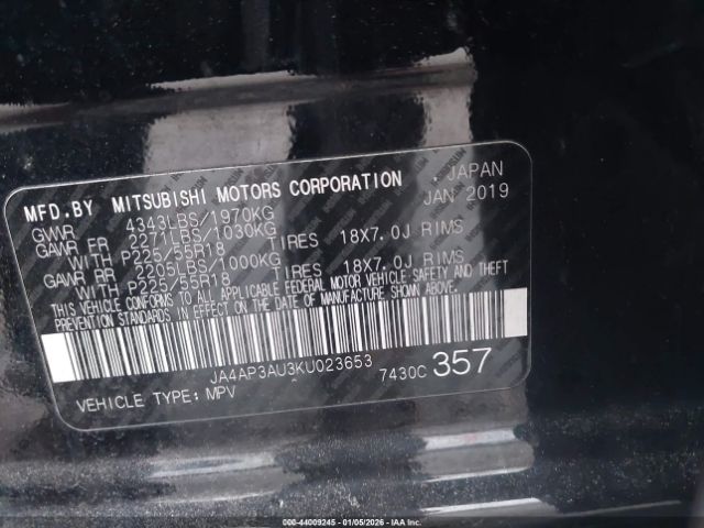 2019 MITSUBISHI OUTLANDER SPORT JA4AP3AU3KU023653 Photo 8