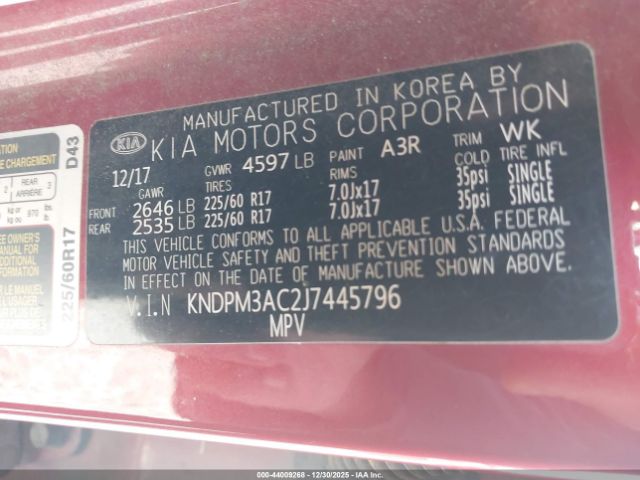 2018 KIA SPORTAGE KNDPM3AC2J7445796 Photo 8