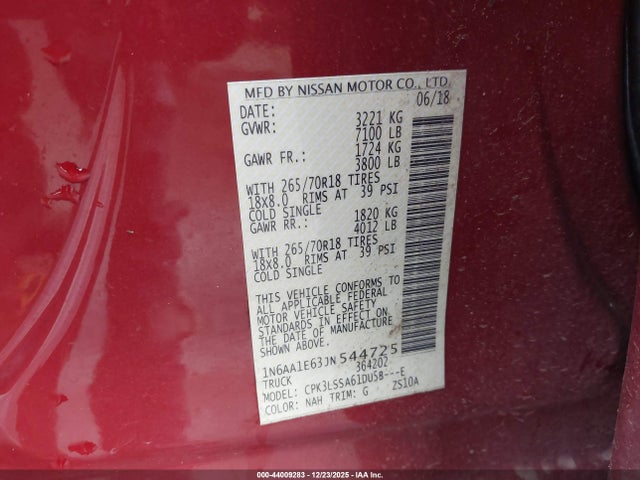 2018 NISSAN TITAN 1N6AA1E63JN544725 Photo 8