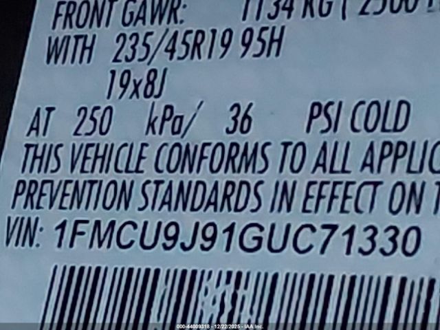 2016 FORD ESCAPE 1FMCU9J91GUC71330 Photo 8