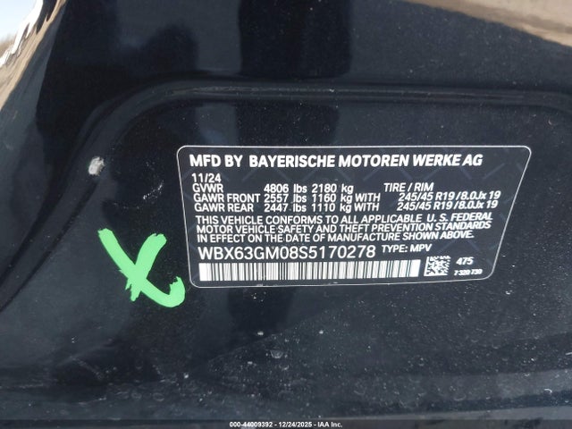 44009392 :رقم المزاد ، WBX63GM08S5170278 vin ، 2025 Bmw X2 Xdrive28i مزاد بيع