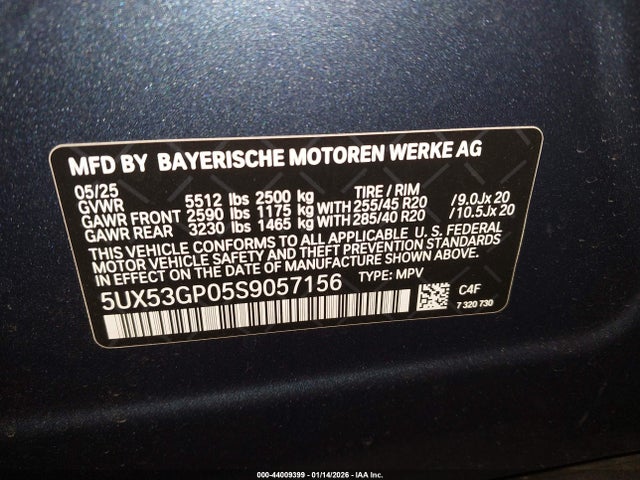 5UX53GP05S9057156 BMW X3 30 Xdrive