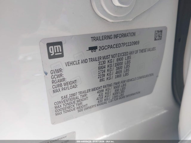 2GCPACED7P1110969 Chevrolet Silverado 1500 2wd Short Bed Lt