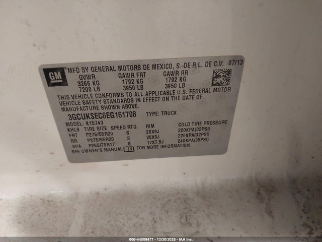 2014 CHEVROLET SILVERADO 1500 3GCUKSEC6EG161708 Photo 8