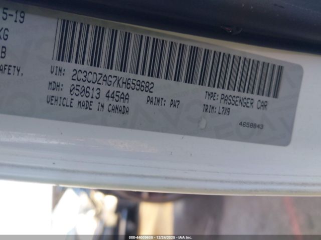 2019 DODGE CHALLENGER 2C3CDZAG7KH659682 Photo 8