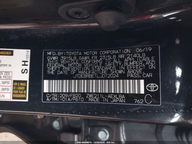 2020 TOYOTA COROLLA JTDEBRBE1LJ012024 Photo 8