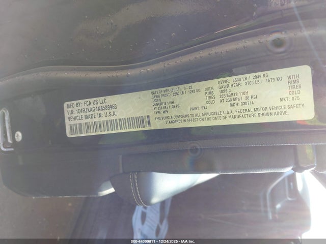 2022 JEEP GRAND CHEROKEE L 1C4RJKAG4N8589963 Photo 8