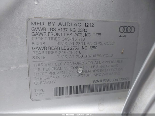 2013 AUDI ALLROAD WA1UFAFL3DA179071 Photo 8