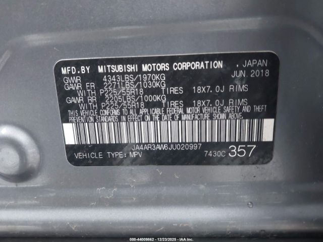 2018 MITSUBISHI OUTLANDER SPORT JA4AR3AW6JU020997 Photo 8