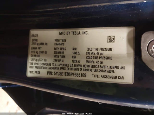 2023 TESLA MODEL 3 5YJ3E1EB6PF665169 Photo 8