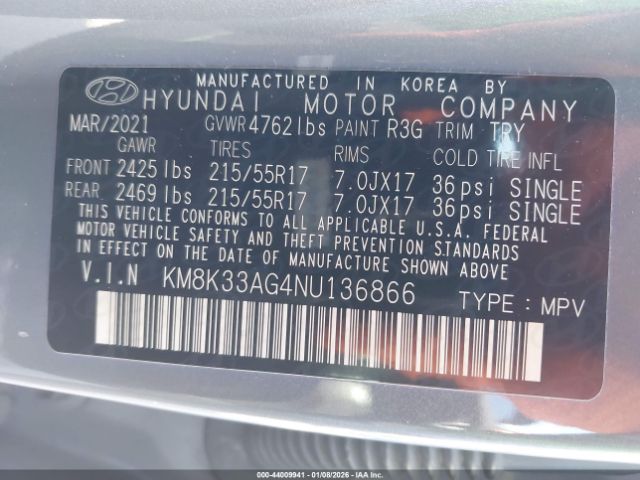 2022 HYUNDAI KONA ELECTRIC KM8K33AG4NU136866 Photo 8