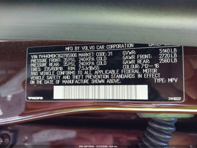 2016 VOLVO XC60 YV440MDK3G2785906 Photo 8