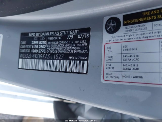 WDDZF4KB9KA511527 Mercedes-Benz E 300 4matic