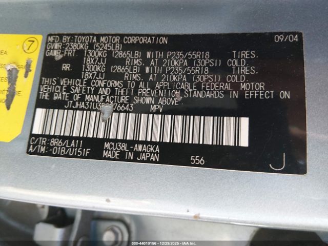 2005 LEXUS RX 330 JTJHA31U350076643 Photo 8