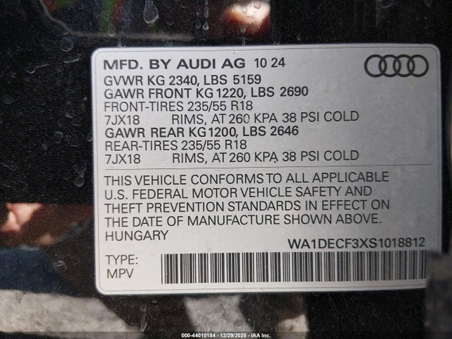 2025 AUDI Q3 WA1DECF3XS1018812 Photo 8