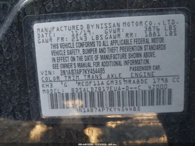 2019 NISSAN SENTRA 3N1AB7AP7KY454485 Photo 8