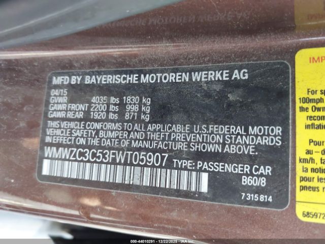 2015 MINI COUNTRYMAN WMWZC3C53FWT05907 Photo 8