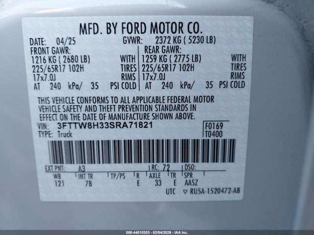 Ford Maverick Xlt 2025 3FTTW8H33SRA71821 Image 9