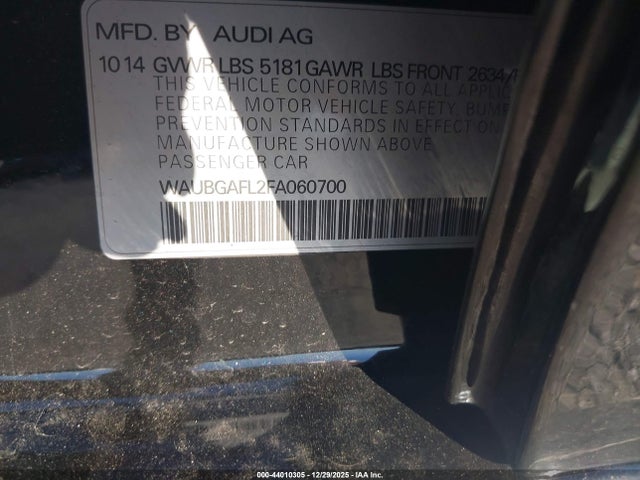 2015 AUDI S4 WAUBGAFL2FA060700 Photo 8