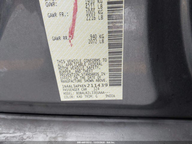 1N4AL3APXEN211439 Nissan Altima 2.5 S