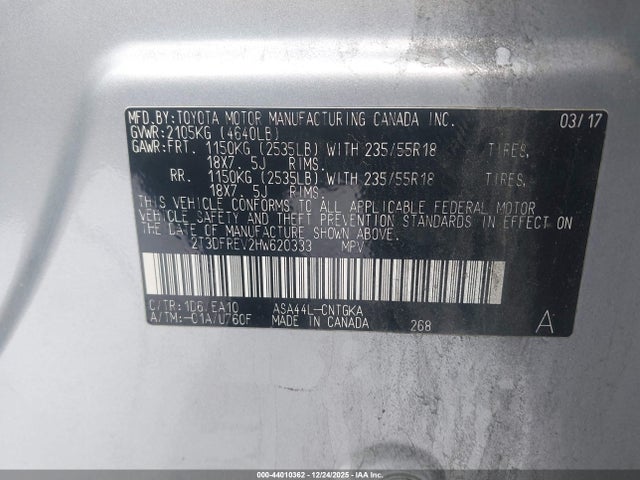 Toyota Rav4 Limited 2017 2T3DFREV2HW620333 Image 9