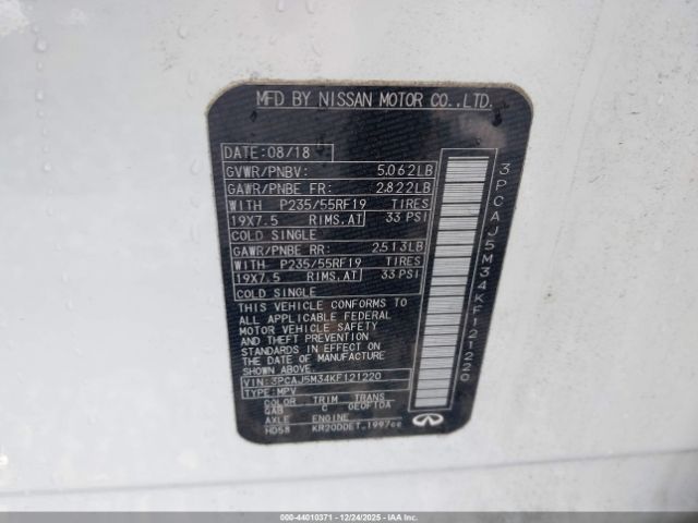 2019 INFINITI QX50 3PCAJ5M34KF121220 Photo 8