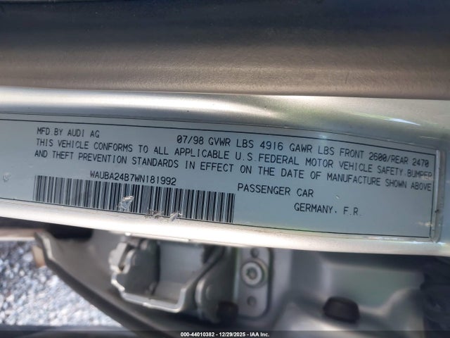 1998 AUDI A6 WAUBA24B7WN181992 Photo 8