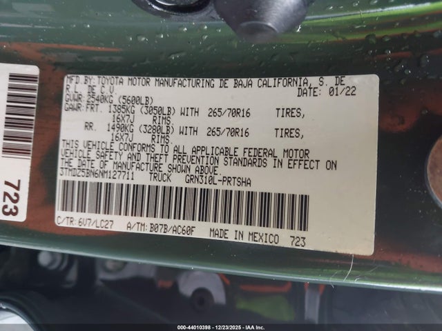 3TMDZ5BN6NM127711 Toyota Tacoma Trd Off Road
