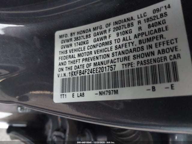 Honda CIVIC HYBRID 2014 19XFB4F24EE201757 Image 9