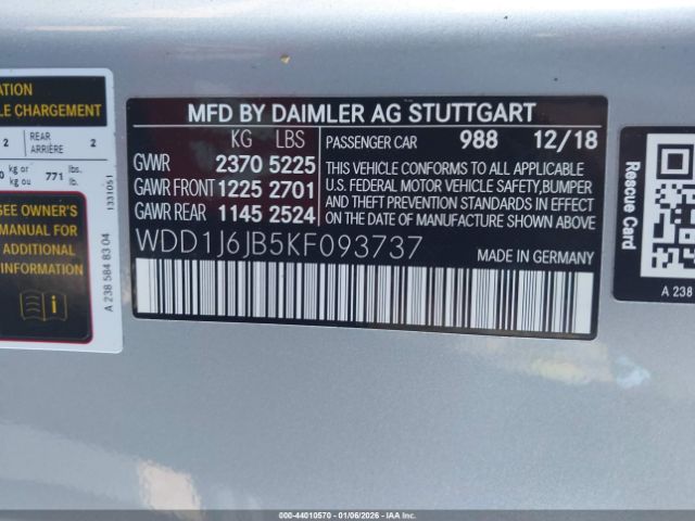 2019 MERCEDES-BENZ E 450 WDD1J6JB5KF093737 Photo 8