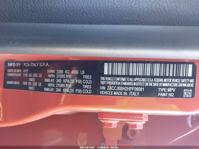 Jeep Renegade Latitude 4x4 2017 ZACCJBBH2HPF08081 Image 9