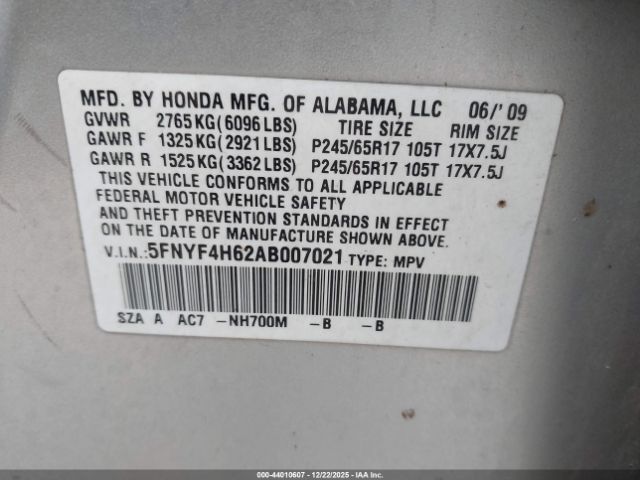 2010 HONDA PILOT 5FNYF4H62AB007021 Photo 8