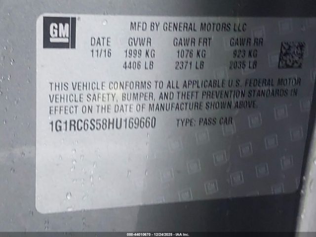 2017 CHEVROLET VOLT 1G1RC6S58HU169660 Photo 8