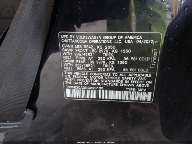 2022 VOLKSWAGEN ATLAS CROSS SPORT 1V2FE2CA0NC220125 Photo 8