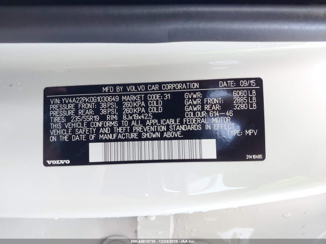 YV4A22PK0G1030649 Volvo Xc90 T6 Momentum