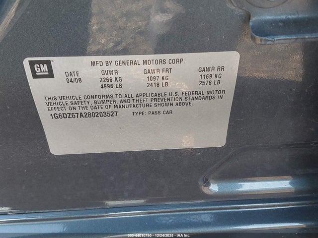 2008 CADILLAC STS 1G6DZ67A280203527 Photo 8