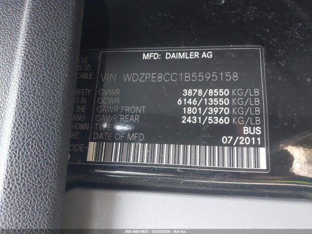 Продажа на аукционе авто 2011 Mercedes-benz Sprinter 2500, vin: WDZPE8CC1B5595158, номер лота: 44010837